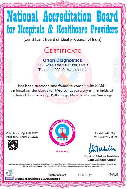 Orion NABH Certification Orion NABH Certification